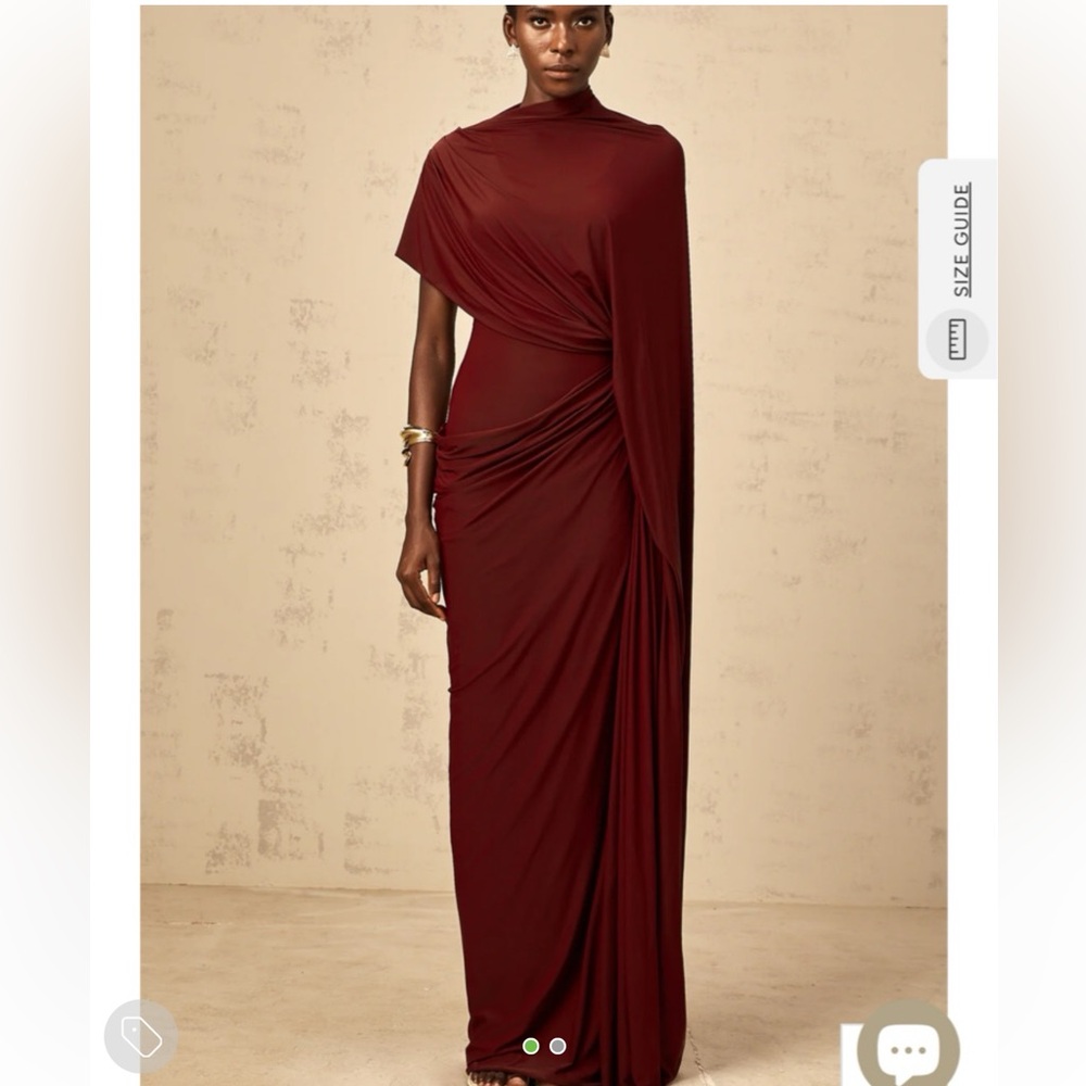 Chic Asymmetrical Burgundy Dress
